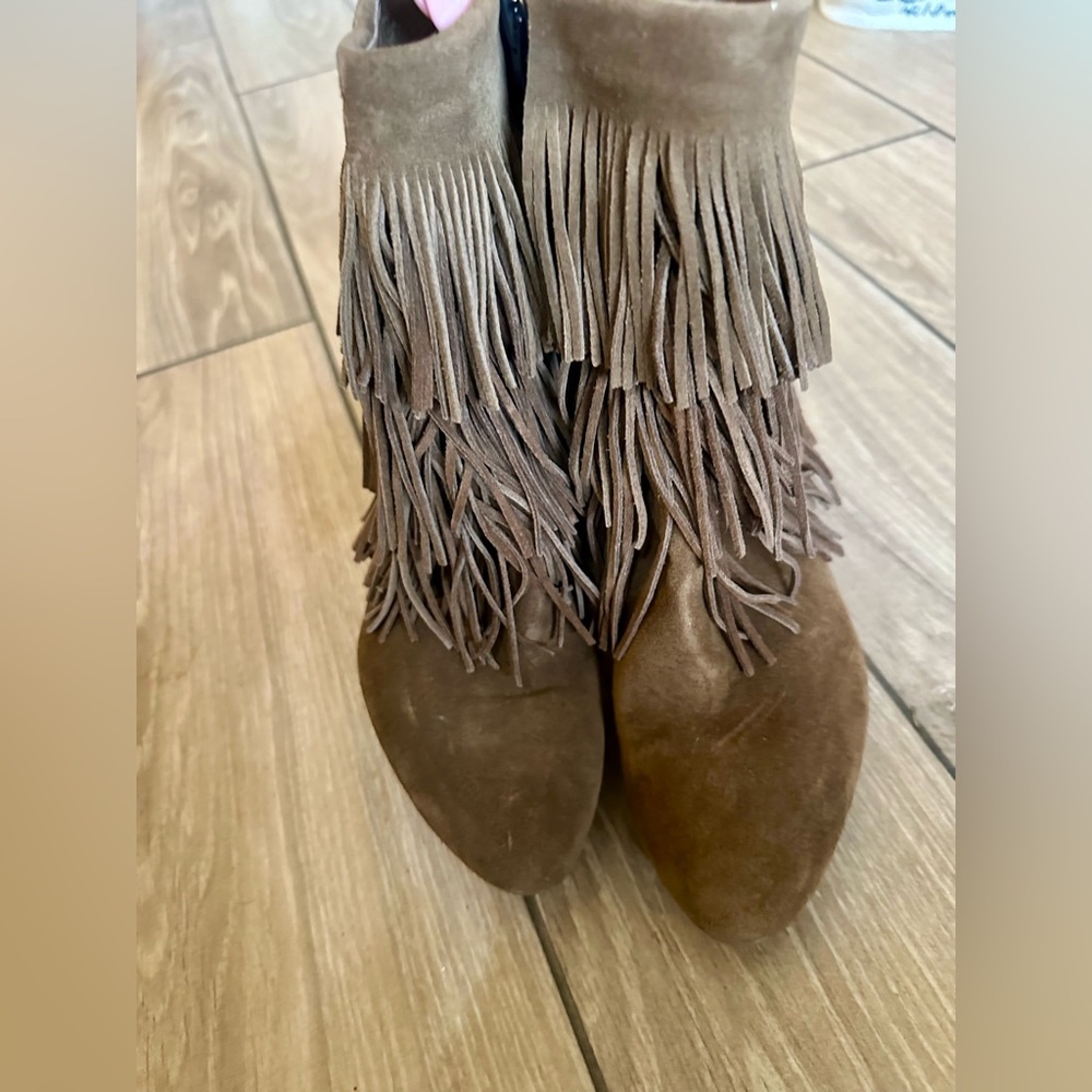 Suede Fringe Booties​ - Picture 3 of 6
